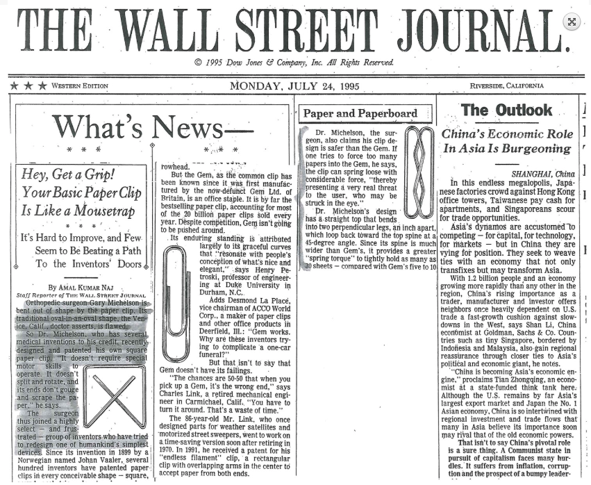 The history of the paper clip: It was invented in 1899. It hasn't been  improved upon since.