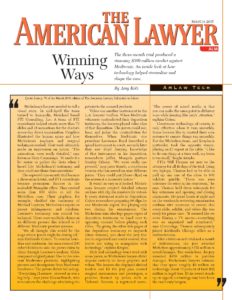 AMERICAN LAWYER: Winning Ways: Gary K. Michelson Medtronic Trial [Article | March 2005] Page 1 of 5