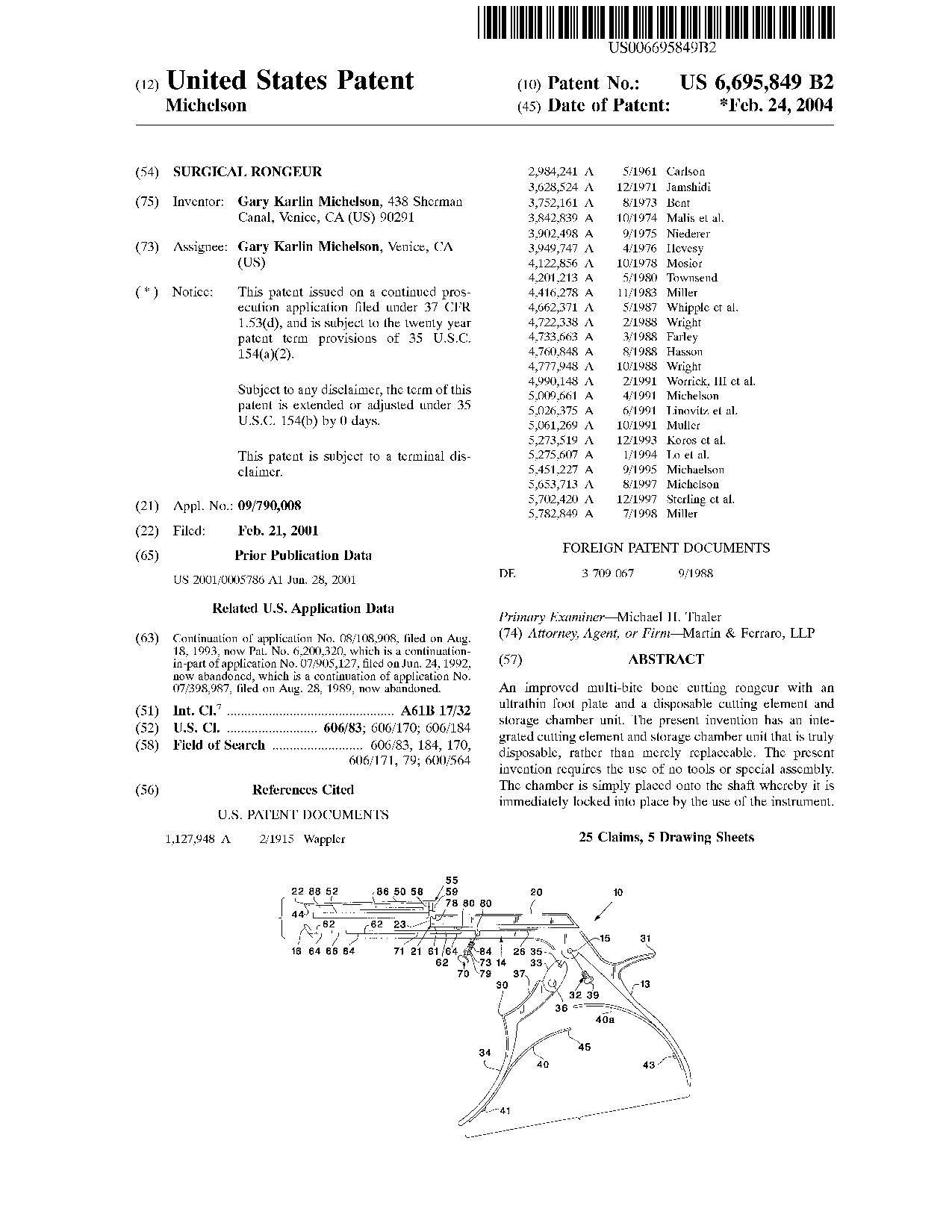 Surgical rongeur - Patent 6,695,849