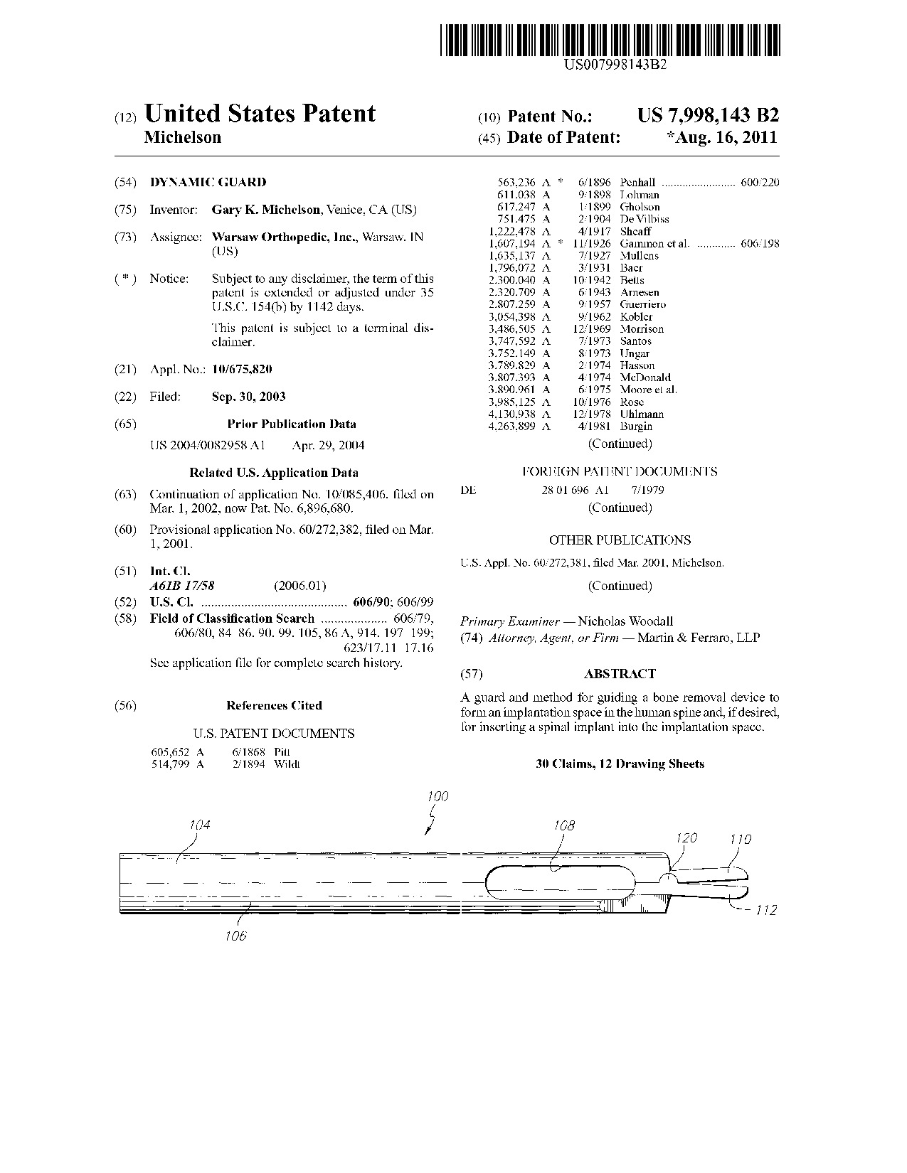 Dynamic guard - Patent 7,998,143